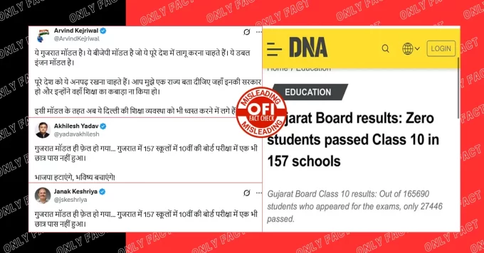 गुजरात में 157 स्कूलों में 10वीं की बोर्ड परीक्षा में एक भी छात्र के पास नहीं होने का दावा भ्रामक है